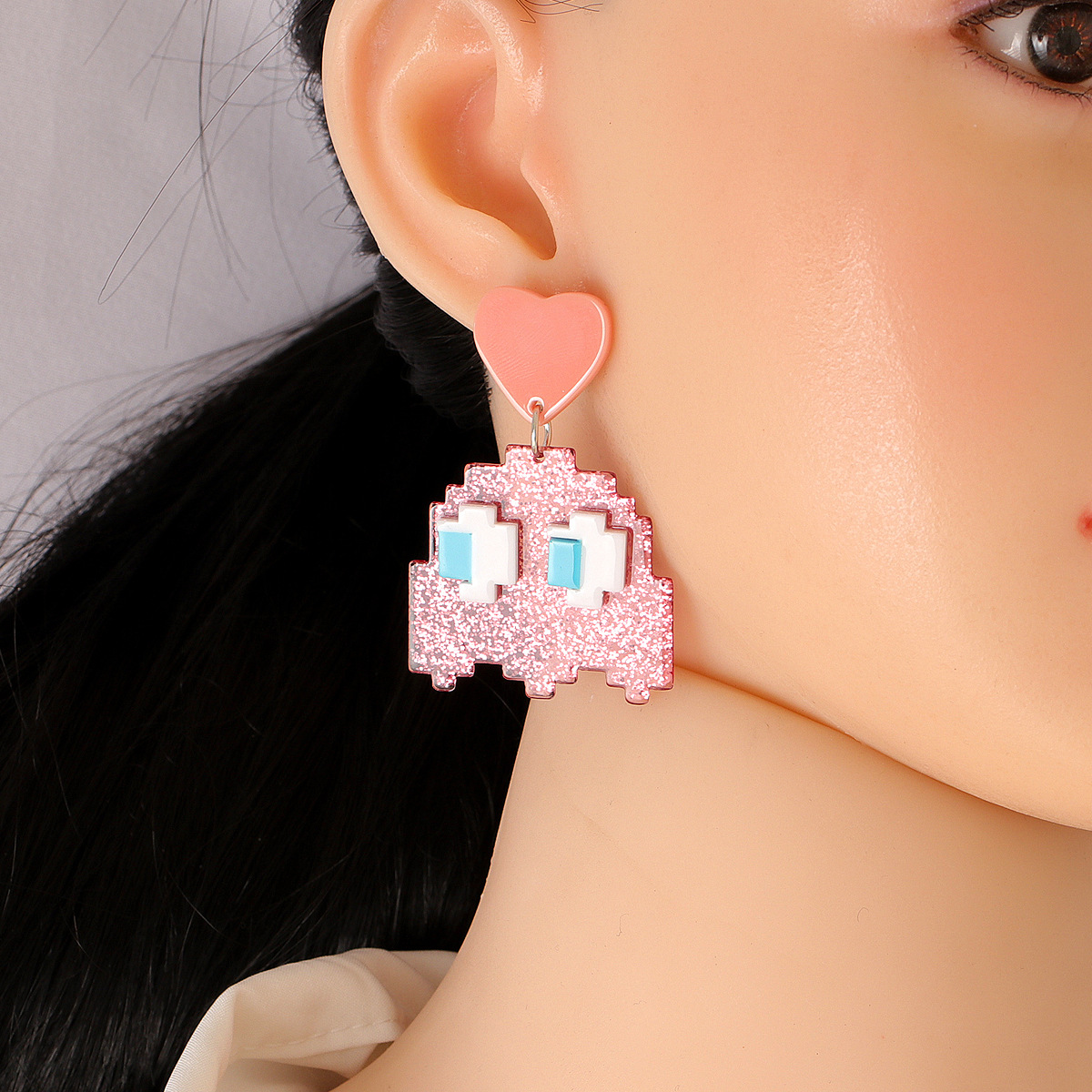 Acrylic Cute Little Monster Pendant Earrings display picture 2