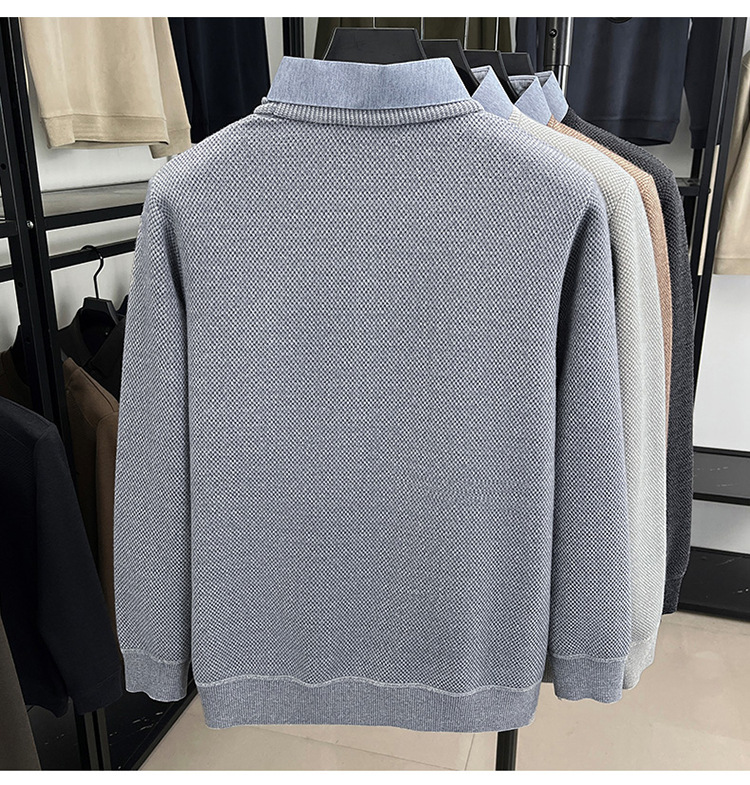 Herbst/Winter 2026/2025: Neues zweiteiliges Herren-Langarmshirt mit Fleecefutter, dicker, einfarbiger Sohle und schlichtem Design_voghion.com