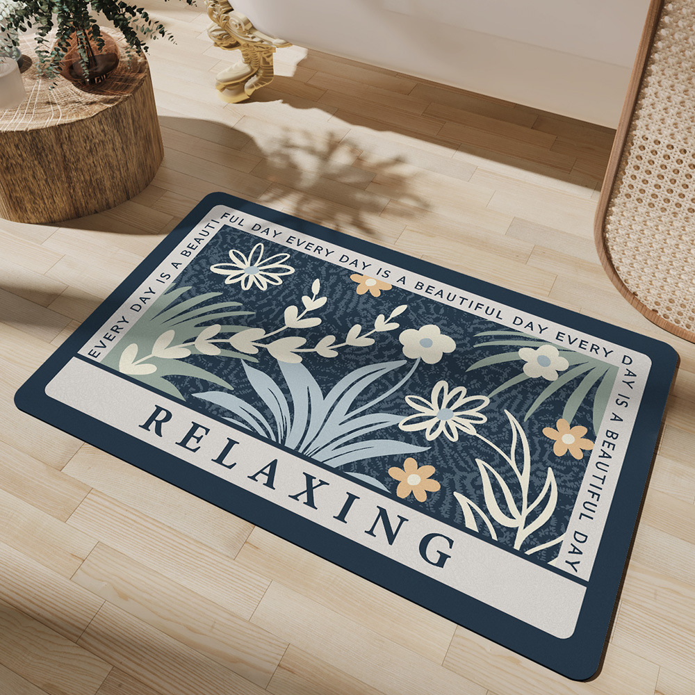 Luxury Bathroom Water Absorption Pad Diatomite Bathroom Mat Carpet High Grade Toilet Quick Dry Anti-Slip Foot Pad Soft Pad 