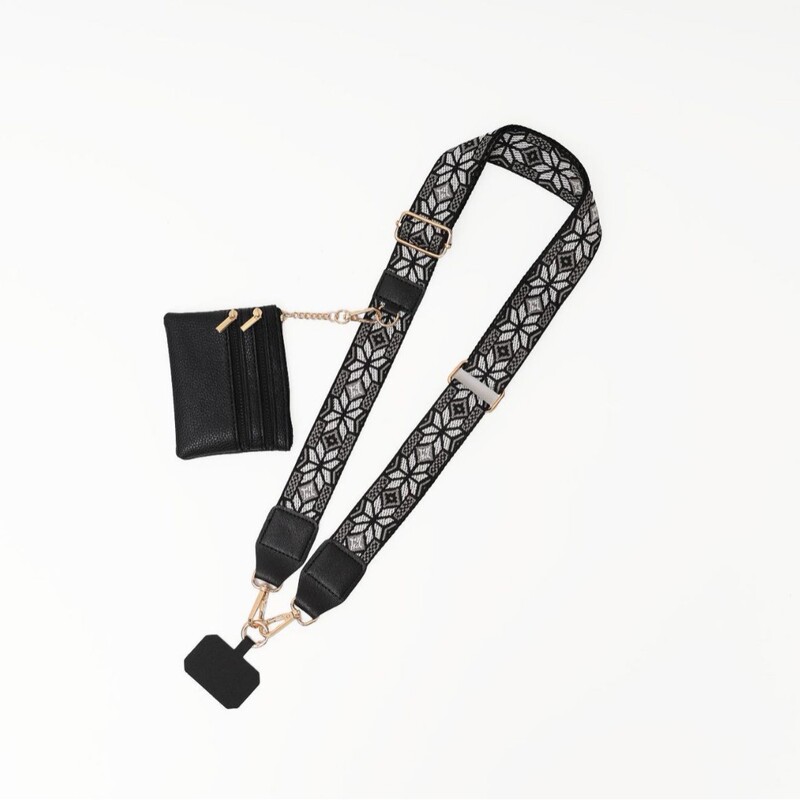 Ethnic Style Printed Wide Bag Strap Single Shoulder Crossbody Dual-Use Shoulder Strap Coin Purse Matching Bag Strap Cross-Border Hot Sale Ready Stock
