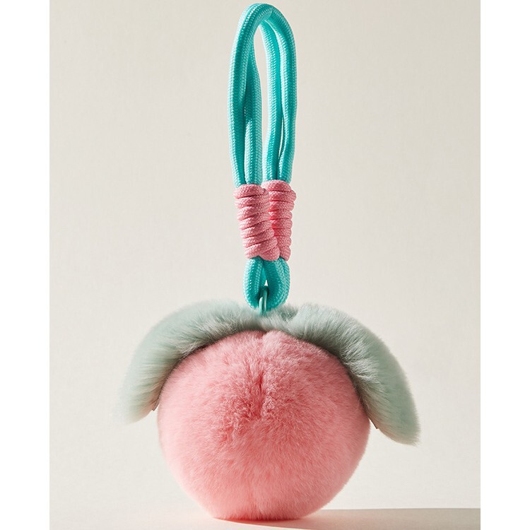 Trendy Rabbit Fur Peach Bag Charm Cute Plush Ball Peach Backpack Pendant Car Keychain Accessory