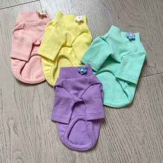 秋冬装宠物衣服泰迪比熊羊毛拉加花朵打底衫全棉猫衣服