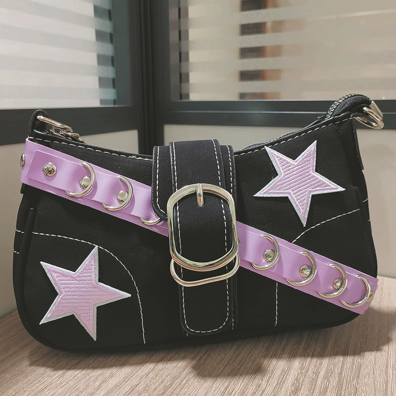 One-shoulder bag, polyurethane matte, fuchsia, 23×7×13 cm