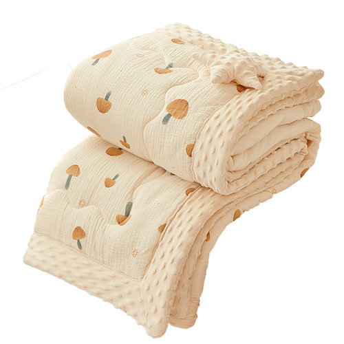 New wrinkled gauze beanie quilt, cotton gauze quilt, beanie fleece comfort quilt, machine washable lazy quilt, children's four-season quilt