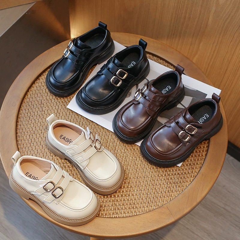 2024 Новый стиль детей маленькая черная кожаная обувь для девочек Lefu обувь принцессы Мэри Джейн обувь для мальчиков мягкая подошва одиночная обувь