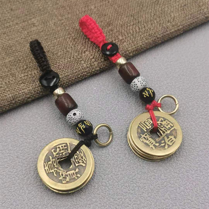 DIY黄铜钥匙扣半成品挂件手工编织平结活扣挂绳网店景区地摊货源