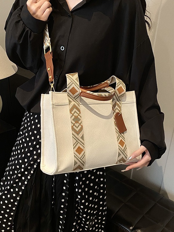 Bolso de lona transfronterizo para mujer, nuevo estilo 2025, informal, ligero, de gran capacidad, para el día a día, bolso de hombro y bandolera a la moda para mujer