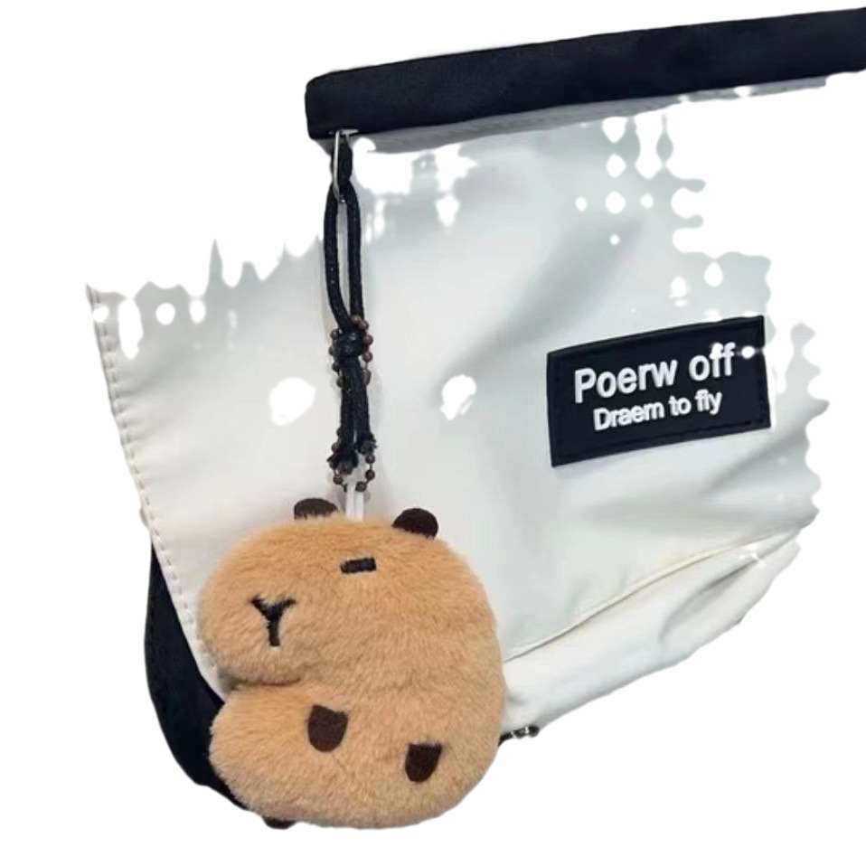 Linda muñeca de dibujos animados colgando cadena agua guinea pig llavero