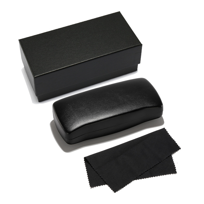 Black and White Iron Box V Glasses Case Imitation Cowhide Metal Sunglasses Case Flip-top Anti-stress Sunglasses Storage Glasses Case