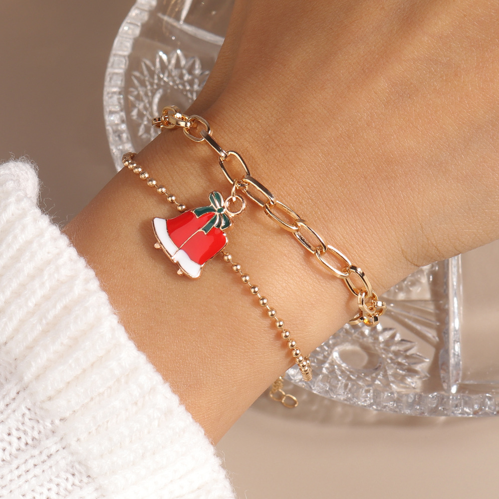 11g Weight Alloy Pendant Material Bracelets Classification Alloy Chain Material 1 Piece Quantity Holiday, Party Occasion Alloy Material Christmas Festival Christmas Tree, Santa Claus Pattern Women's Gender Enamel Design Cute, Simple Style Style Cute Simple Style Christmas Tree Santa Claus Alloy Chain & Link Bracelets Christmas Wholesale 21