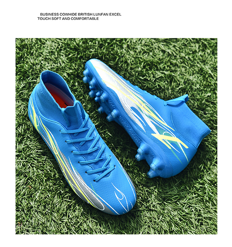 Scarpe da calcio alte transfrontaliere 46 di grandi dimensioni 47 AG unghie lunghe tf unghie rotte set di calzini da uomo e da donna_voghion.com