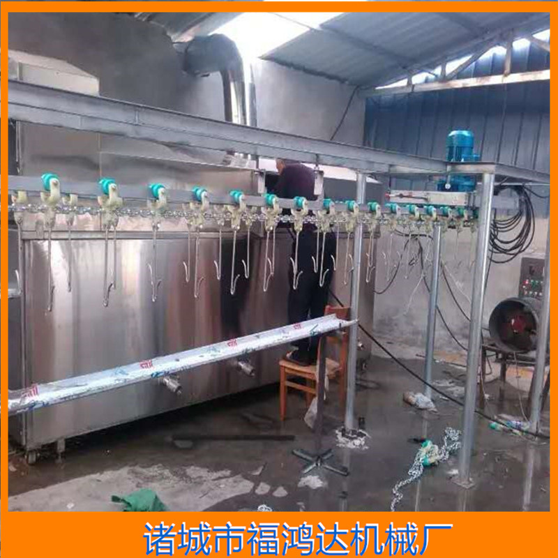 连续式炸鸡流水线  德州扒鸡油炸机 福鸿达烧鸡油炸机