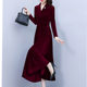 Dress can be worn at ordinary times dress noble foreign-style new autumn and winter gold velvet Xi mother-in-law wedding dress mother
