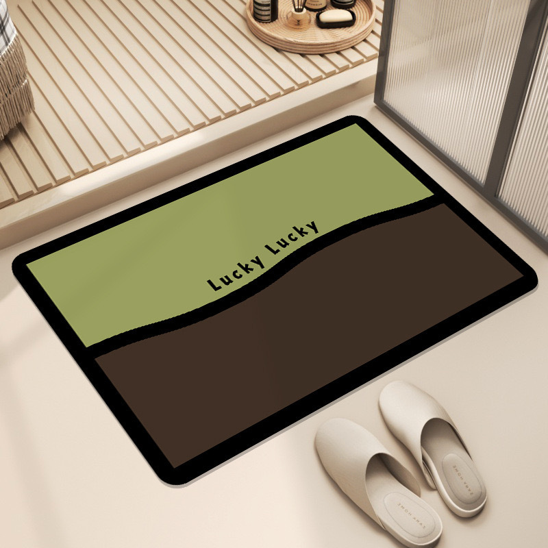 Okay衝突色タイル浴室吸水マット柔らかい珪藻泥トイレ入り口マットトイレマット滑り止めマット|undefined