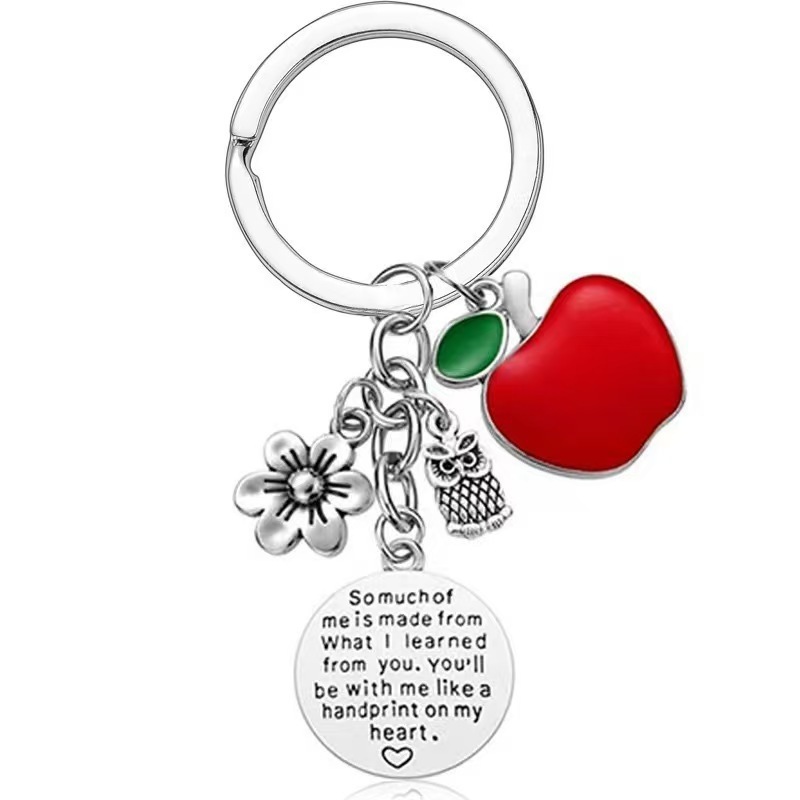 教師の日クリスマスペンダントアップルレーザー合金キーホルダーバッグドッグタグペンダント卸売|undefined