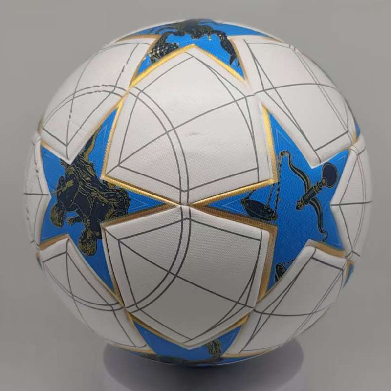 Nuevo número 5 Copa del Mundo de fútbol Copa de Europa Copa América Liga de Campeones con pegado caliente ppu adhesivo 4 fútbol al por mayor