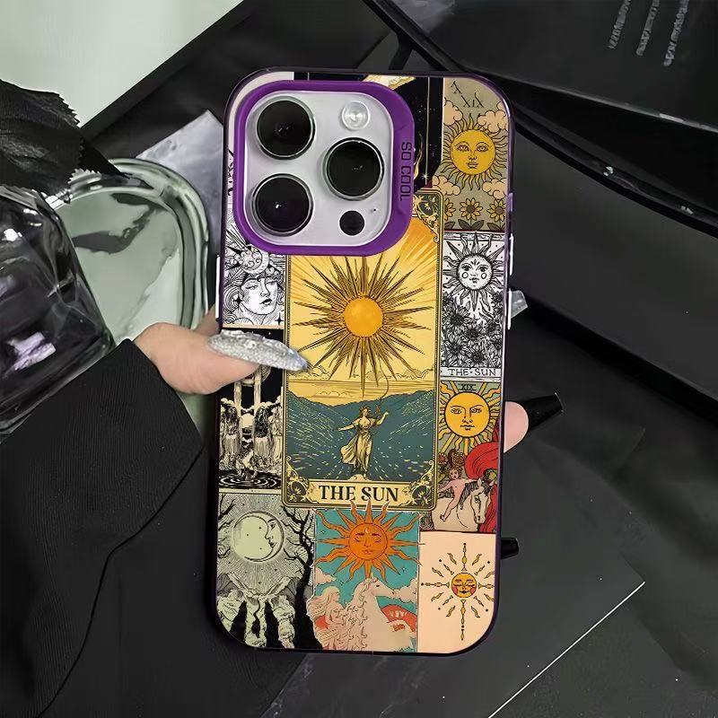 La diosa del sol es adecuada para la carcasa del teléfono móvil Apple 16Promax, carcasa de gas, iPhone15/14/13 texto 12