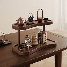 桌面茶杯收纳置物架小型博古架多层新中式紫砂壶摆件架展示茶具架