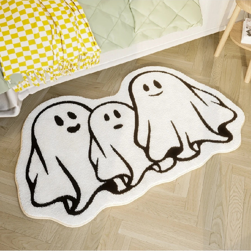Tappetino da pavimento con motivo a zucca di Halloween, in cashmere ad alta densità, per bagno, cucina, porta, assorbente per l'acqua_voghion.com