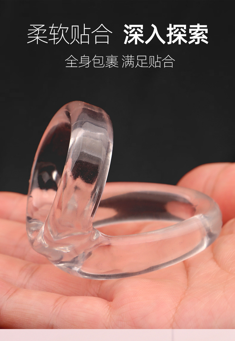 TPE Double-Opening Locking Cock Ring, Red Manual Non-Vibrating Ring — detail image 3