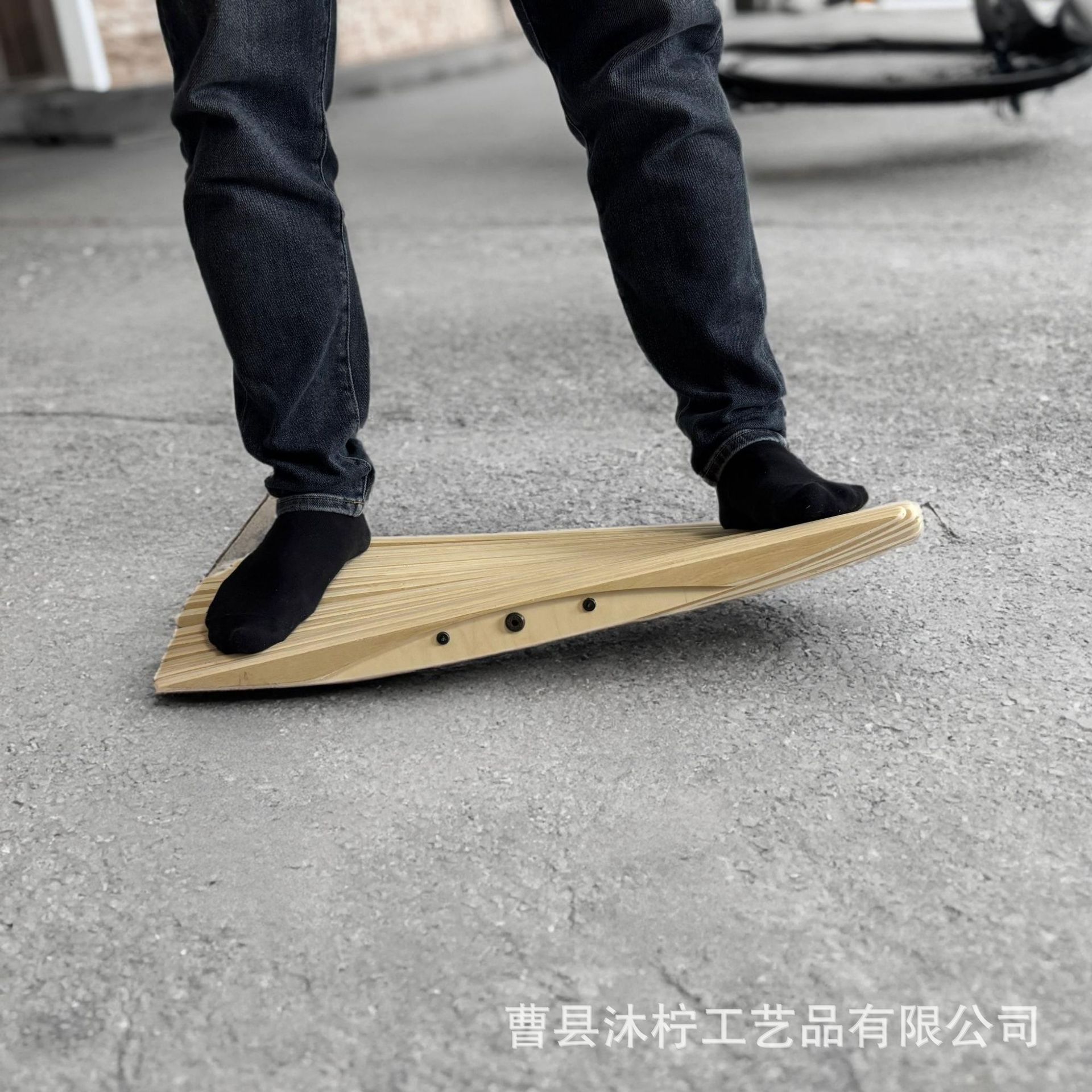 Spot Wooden Balance Board Home Foot Massager under Desk Foot Pedal Ankle Strength Training Fitness Skateboard