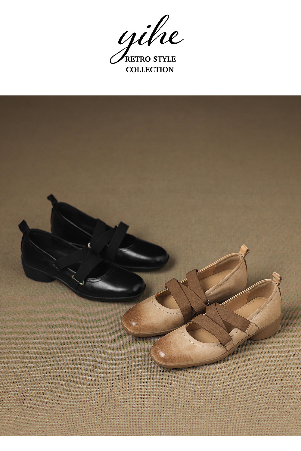 Giày Mary Jane nữ quai ngang gót xuồng 4 cm, phong cách ballet retro — đen chi tiết 15
