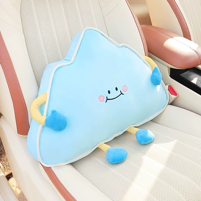 Headrest, Car Headrest and Lumbar Support - blue-back-support-lumbar-support