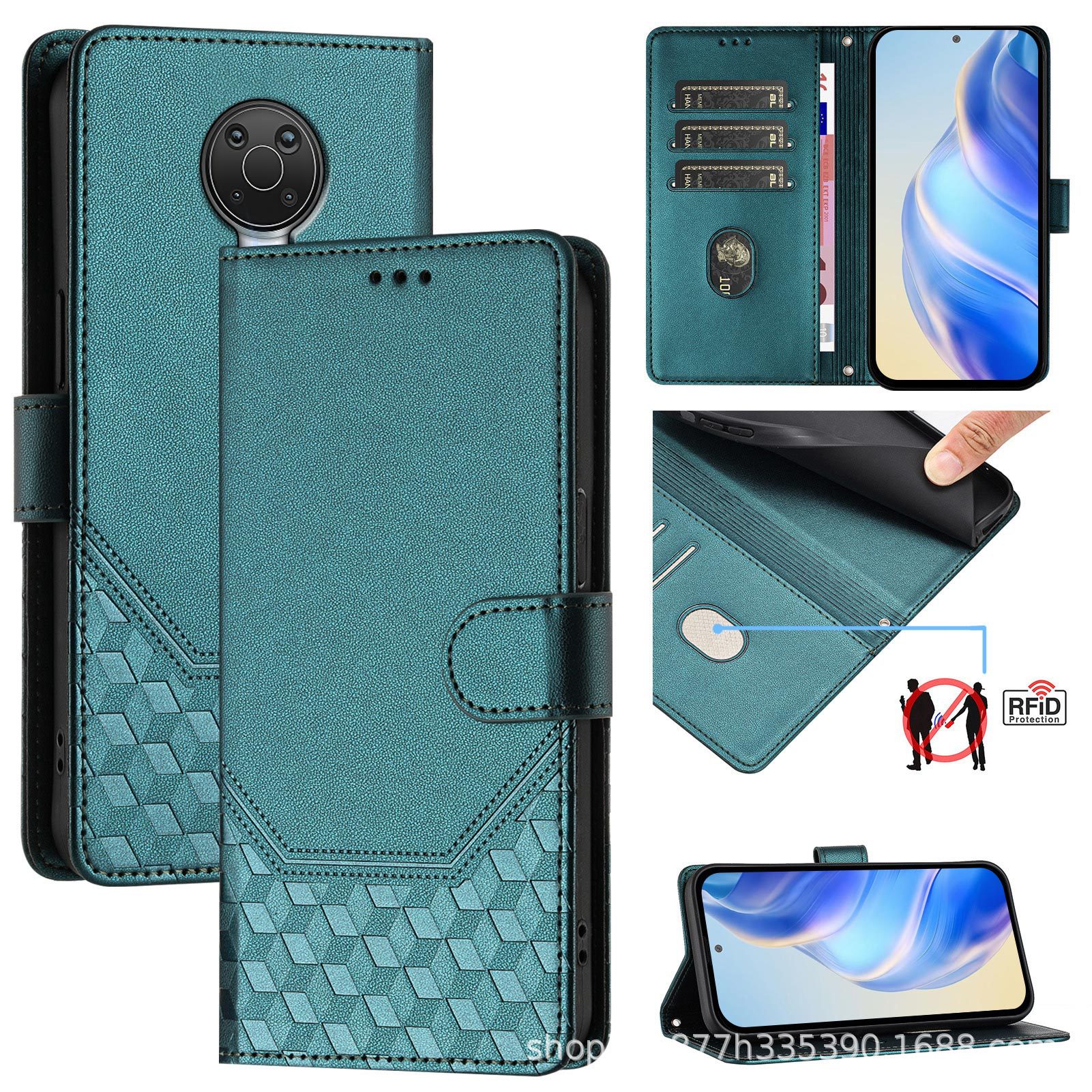 For Nokia 6.3-Nokia G20 new mobile phone Nokia G10 flip card solid color protective cover