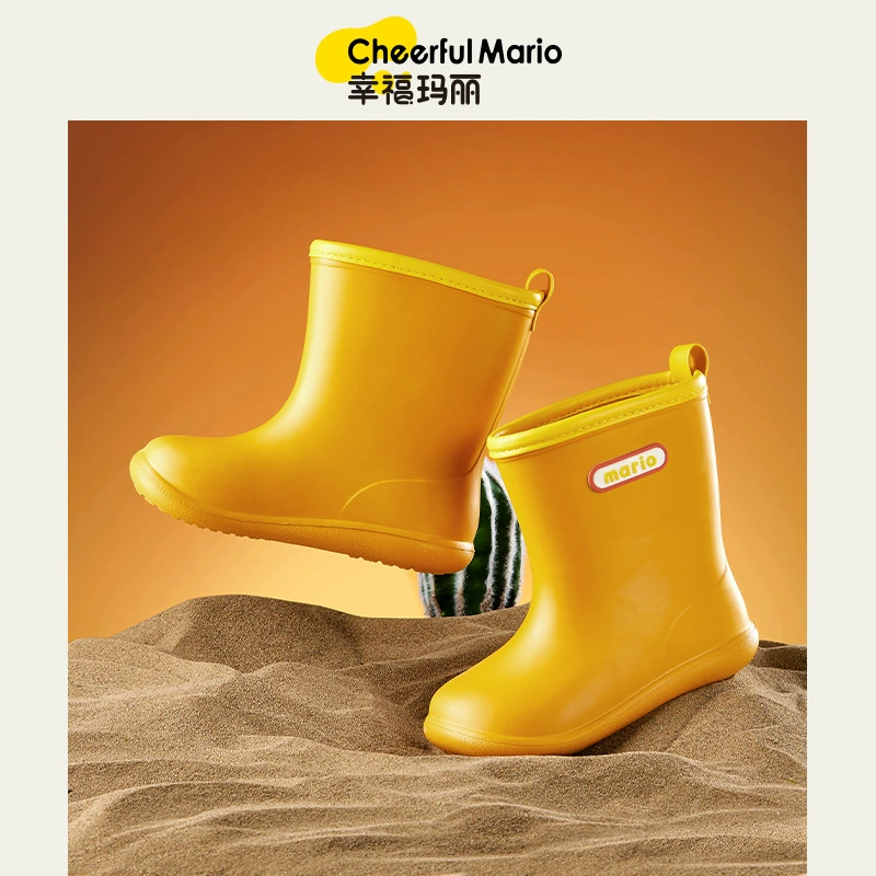 Счастливая Мэри Детские резиновые сапоги для мальчиков Легкие нескользящие сапоги для девочек детский сад водная обувь для детей водонепроницаемая резиновая обувь