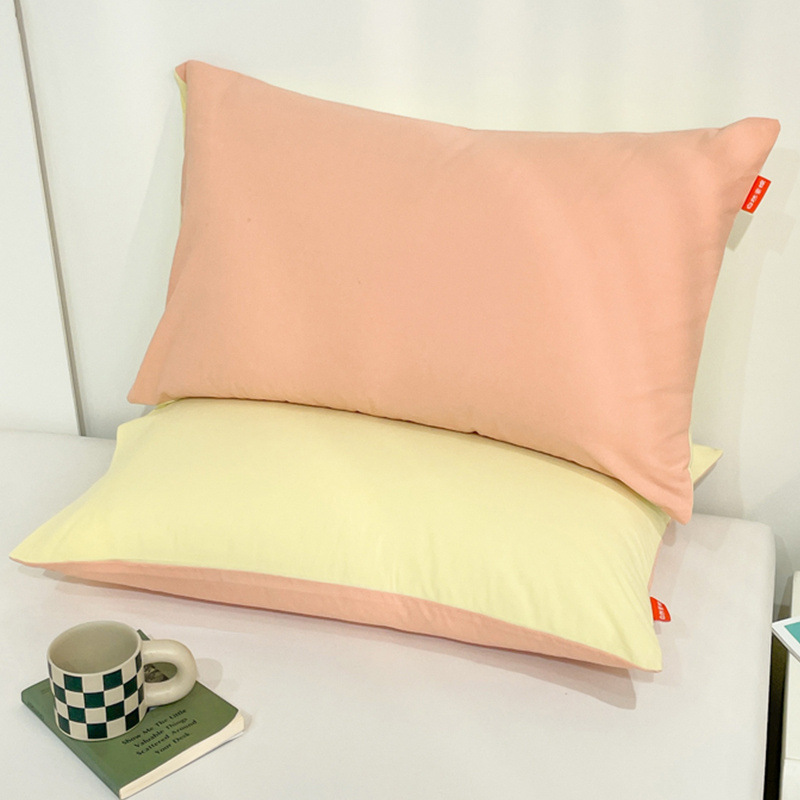 Funda de almohada de color sólido Funda de almohada de algodón puro 48cmx74cm Un par de Funda interior de núcleo de almohada individual 40x60 para el hogar