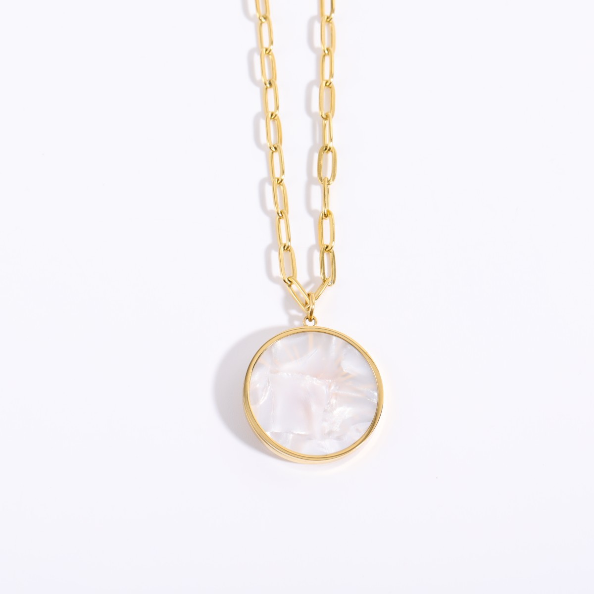 Unisex Fashion Shell Gear Titanium Steel Shell Necklace Gold Plated Stainless Steel Necklaces