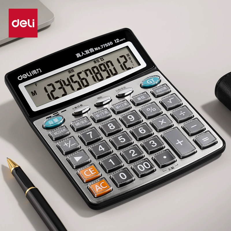 Ровный калькулятор большой экран для офиса с голосовым калькулятором для офиса с звуком бизнес-калькулятор