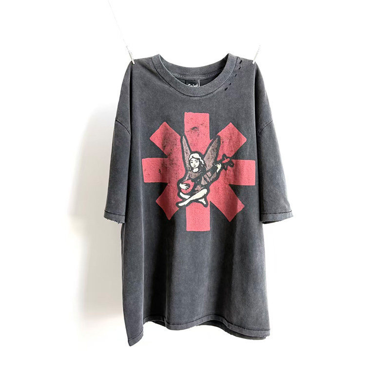 Saint Red Hot Chili Peppers Red Hot Chili Peppers Band Collaboration Vintage Short-Sleeve T-Shirt for Men and Women Trendy Saint Red Hot Chili Peppers Red Hot Chili Peppers Band Collaboration Vintage Short-Sleeve T-Shirt for Men and Women Trendy