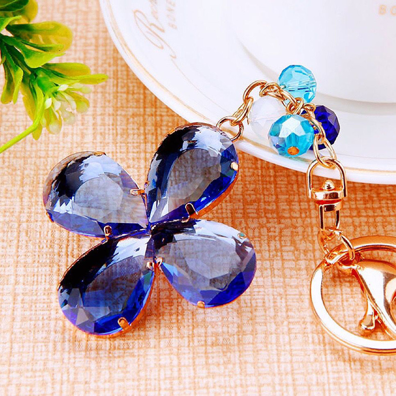 Fashion Heart Shape Ship Flower Alloy Enamel Plating Inlay Zircon Unisex Keychain 1 Piece display picture 3