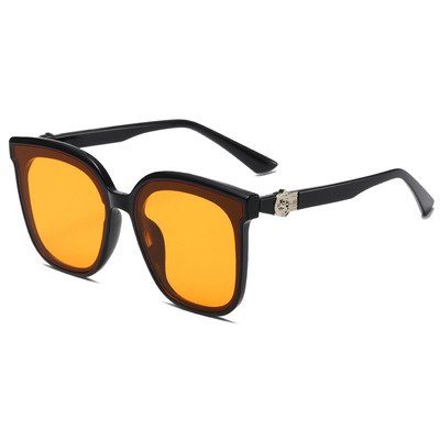 ins网红大框时尚gm黄色墨镜女 2022韩版潮流个性旅游街拍太阳眼镜