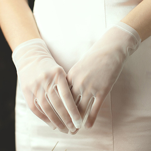 White Short Long Mesh Bridal Gloves Simple Thin Wedding Dress Accessories Wedding Jewelry WG002
