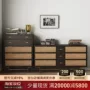 多功能收纳实木编藤五斗柜