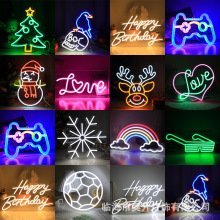 亚马逊爆款亚克力LED霓虹灯圣诞节彩灯装饰灯
