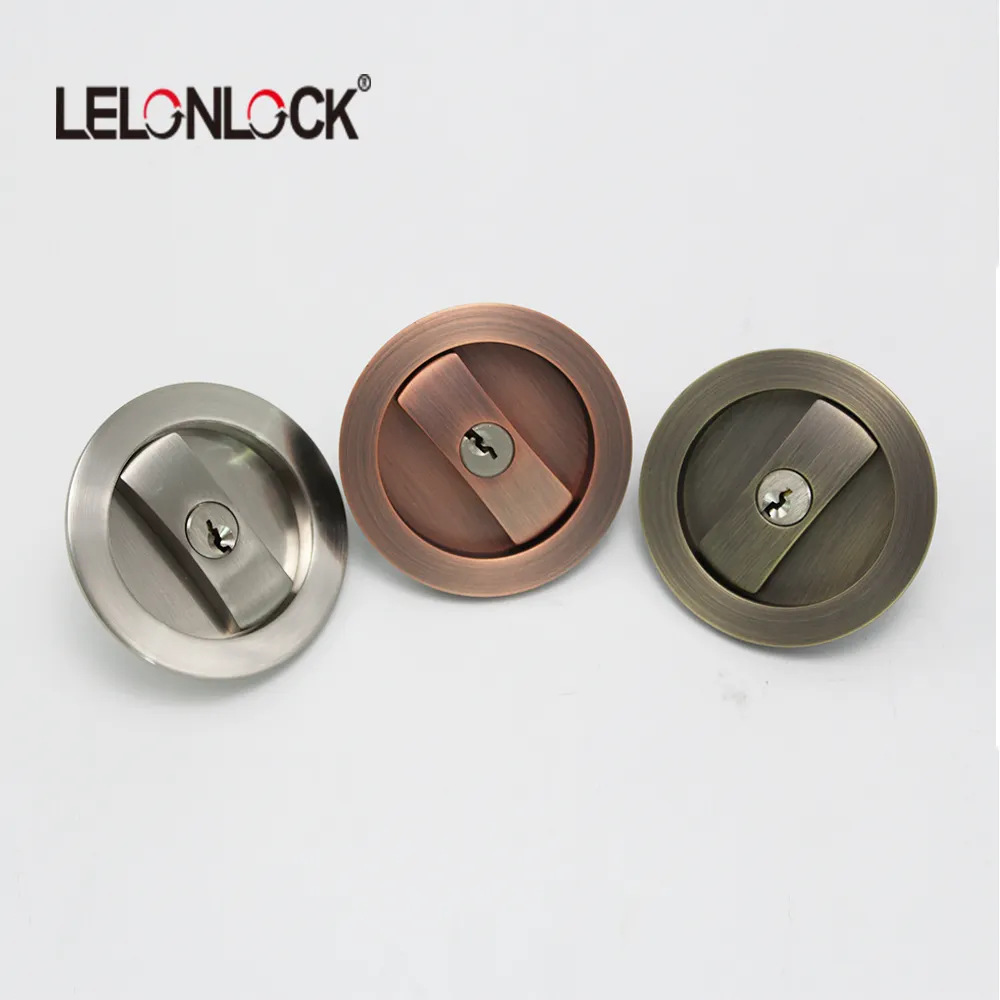 Cerradura de puerta corredera redonda Cerradura de gancho de puerta corredera con llave Cerradura de puerta invisible Baño de hotel Puerta de madera interior Cerradura de gancho de puerta corredera