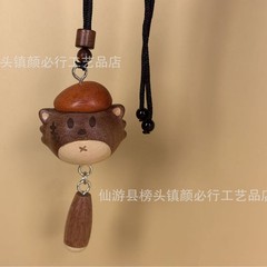 乌檀木可爱小灰灰解压治愈女士秋冬毛衣链送小朋友挂脖项链灰太狼