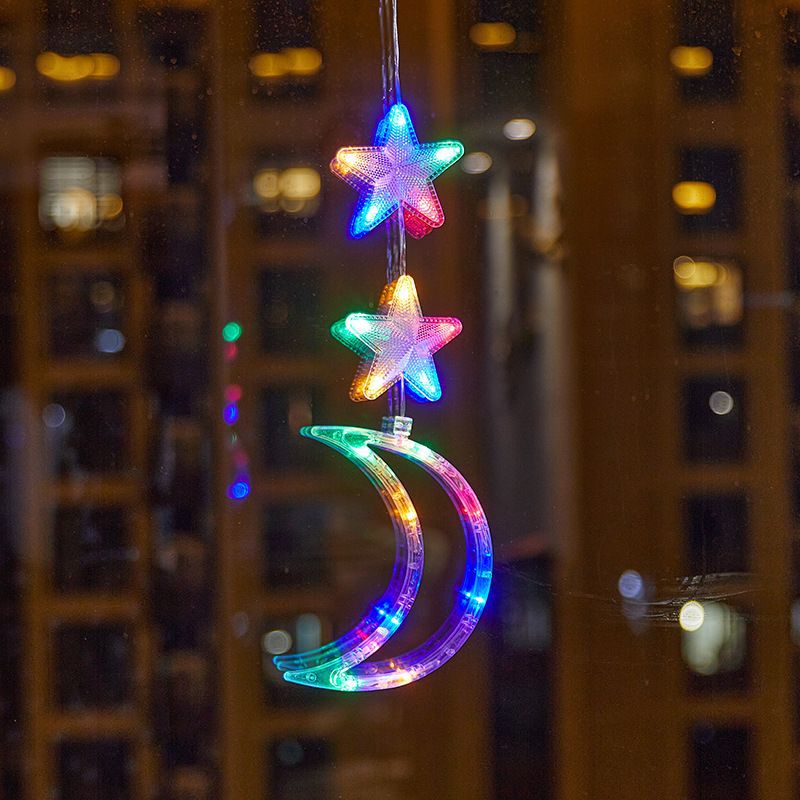 Lámpara de succión de diseño al aire libre de Navidad estrella de cinco puntas parada actividad ventana creativa Lámpara decorativa tienda centro comercial lámpara colgante