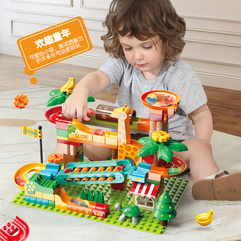 FEILE GRANULES 어린이 창조적 인 피아노 노크 슬라이드 빌딩 블록 유치원 조립 퍼즐 빌딩 블록 소년 소녀 어린이 장난감