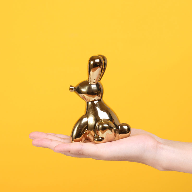 Cerámica moderna globo de oro conejo decoración de mesa decoración de la sala de estar moderna y simple