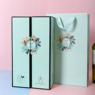 Red Wine Packaging Gift Box Empty Box Double Packaging Bag Wine Single Gift Bag Handbag 2 Pieces