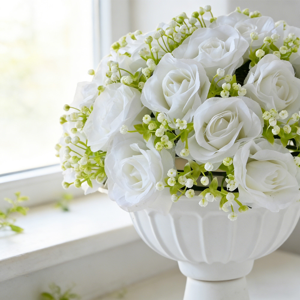 Simulación de hortenida, Mallorca, gran hortenida, boda de seda de flores, arco de flores, decoración de mesa de comedor
