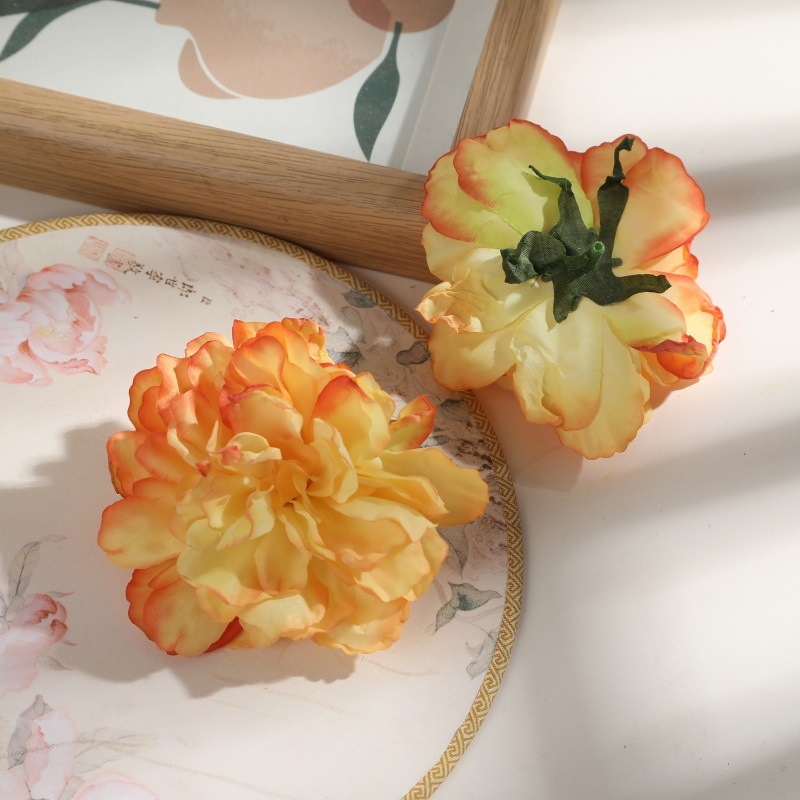 DIY手シミュレーション焼辺牡丹帽子服アクセサリー花花頭絹花偽花結婚祝い花壁装飾|undefined