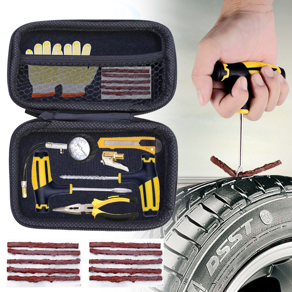 All-Purpose Tire Repair Tool Kit Suitable for Various Vacuum Tires, Special Tool Kit, Quick Emergency Tool Box