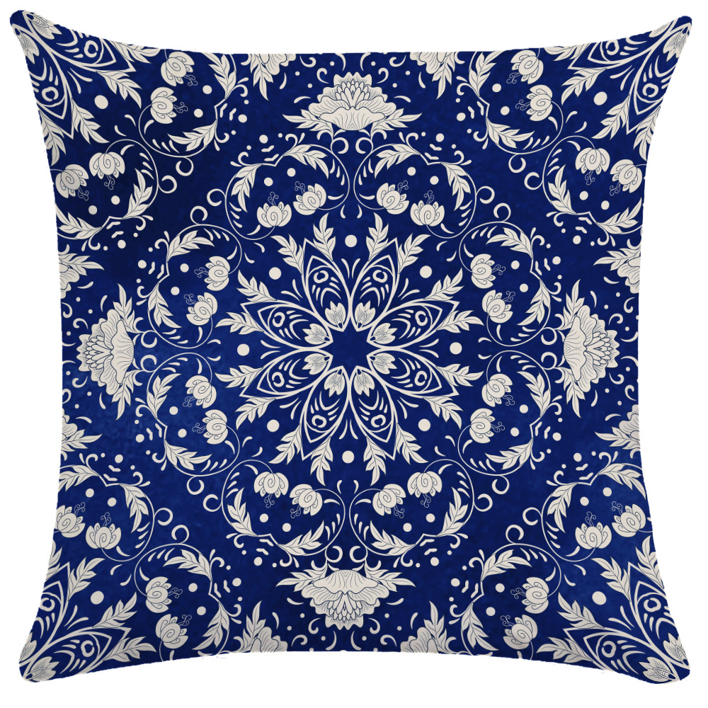 Classic blue and white pillow, pillowcase, print 3
