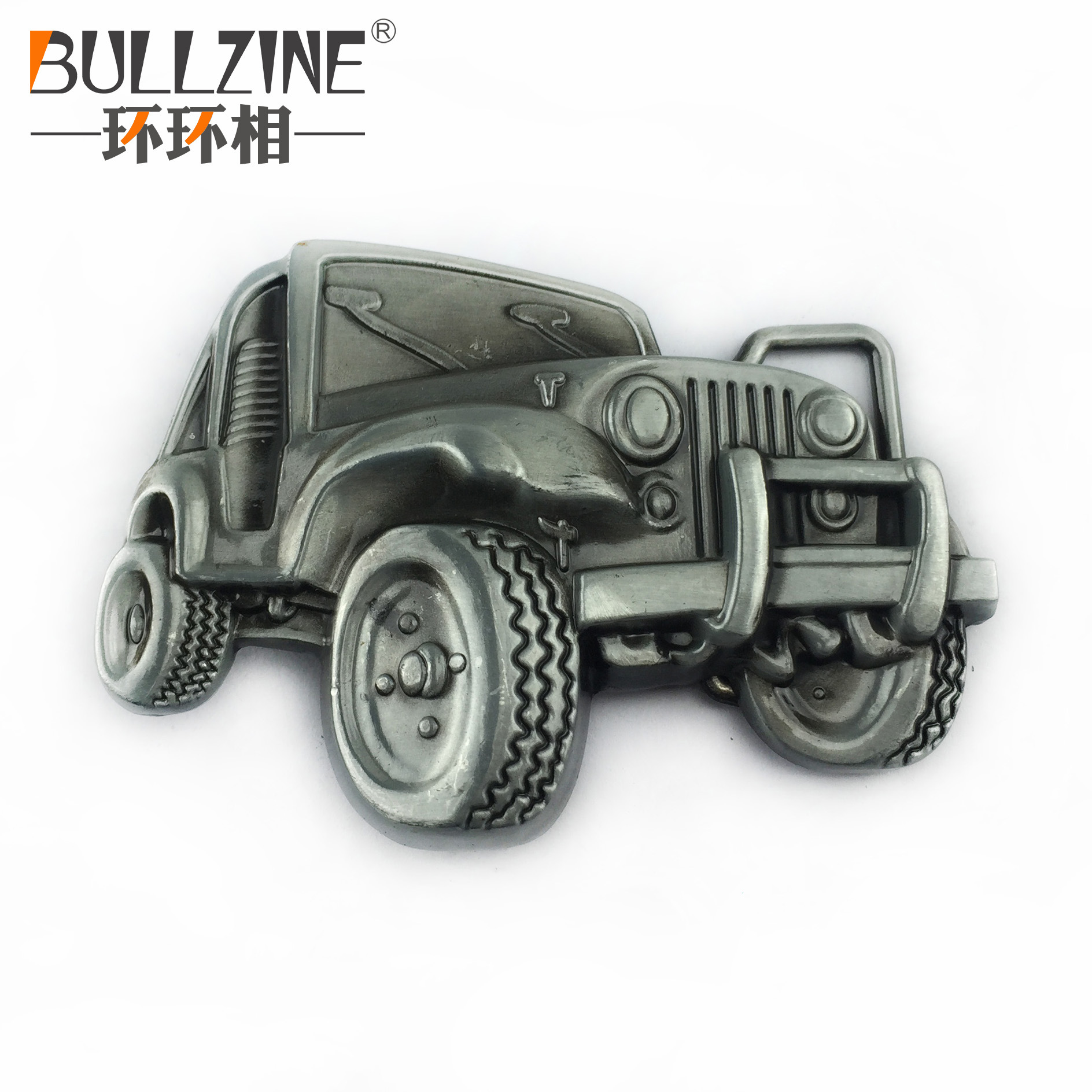 BULLZINE 锌合金吉普汽车皮带扣02256复古休闲西部牛仔腰带扣