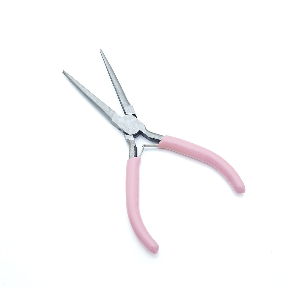 Pinzas DIY hechas a mano pinzas de punta rosa pinzas de joyería pinzas de boca redonda multifuncional mini joyería herramienta de cuentas de bobinado